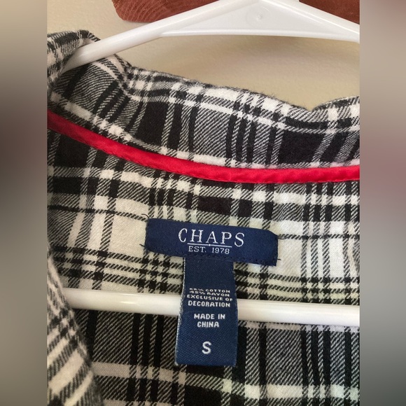Chaps Black/White Plaid Pj Set S - Picture 8 of 8
